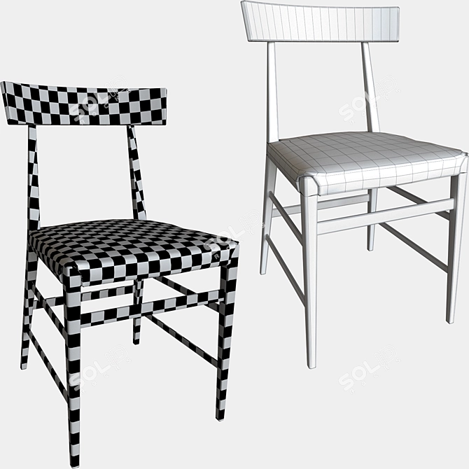 Elegant Beech Chair: Noli by Zanotta 3D model image 3