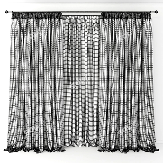 Classic Window Curtain Set 3D model image 2