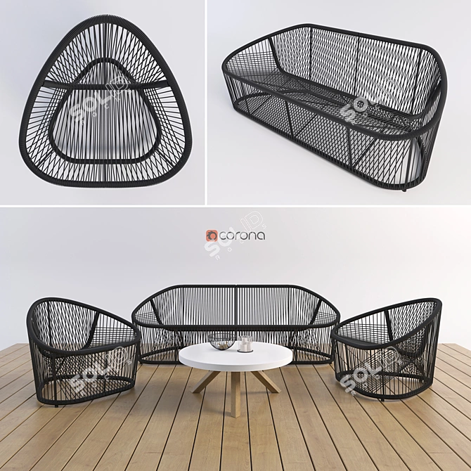 Zanotta Club 1009: Stylish Garden Furniture 3D model image 1