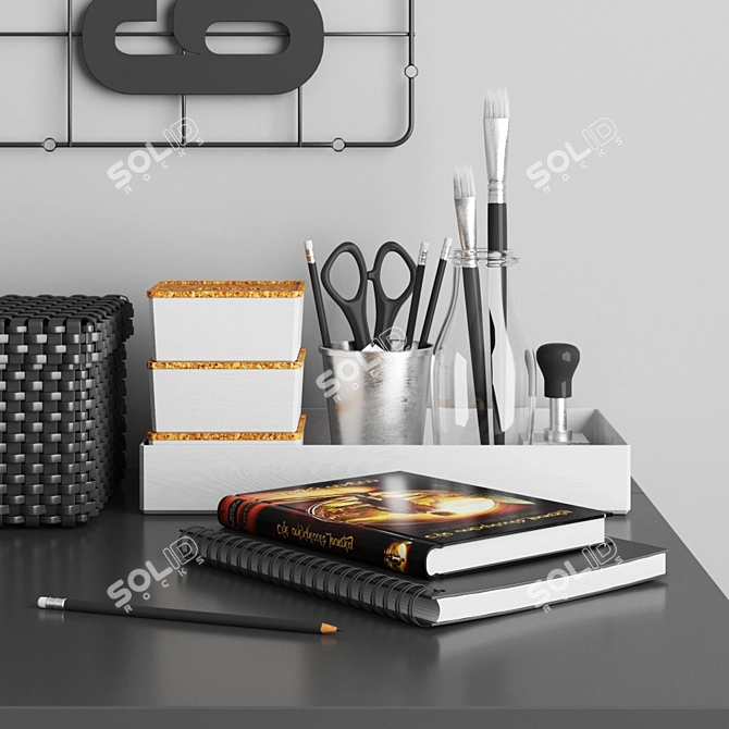 Minimalist Workspace Set 3D model image 2