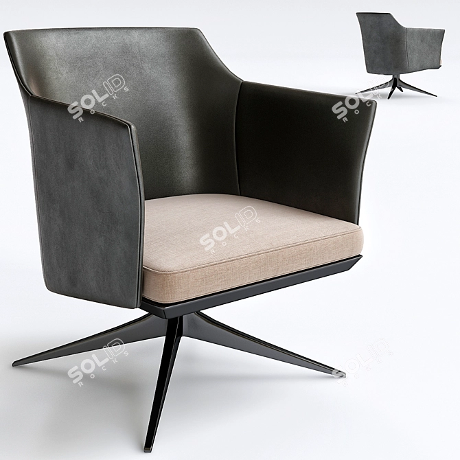 Stanford Lounge Armchair: Ultimate Comfort & Style 3D model image 1