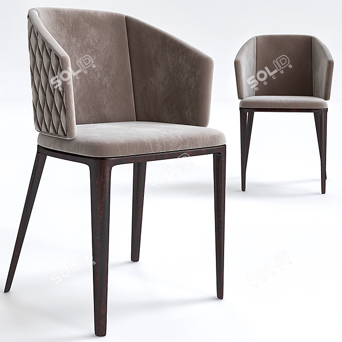 Elegant Opera Louise Chair 3D model image 1