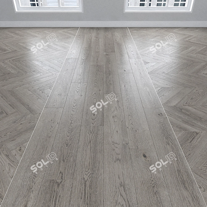 Gray Oak Parquet: Christmas Tree, Linear, Chevron 3D model image 1