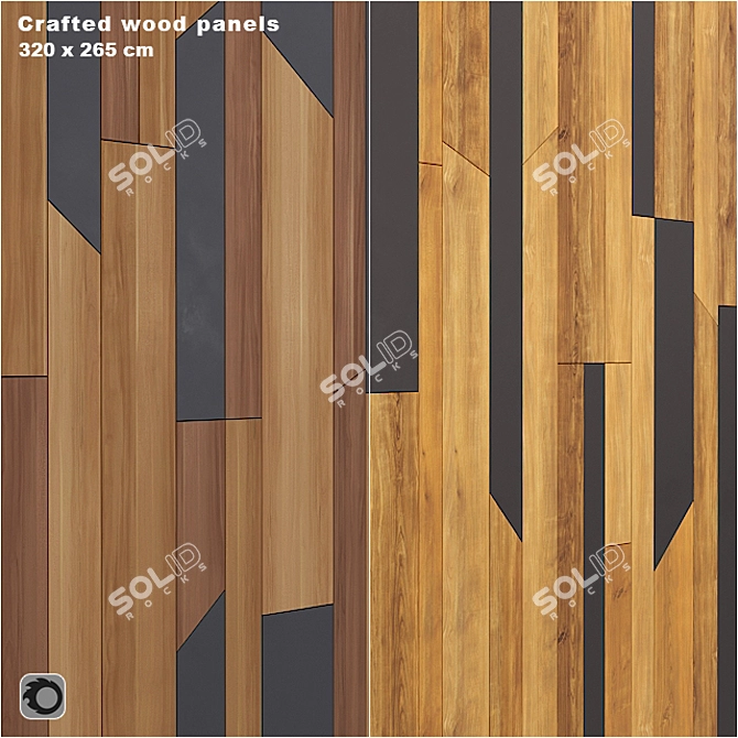 Craft Wood Panels: 2 Module Variants, 4K Seamless Textures 3D model image 1