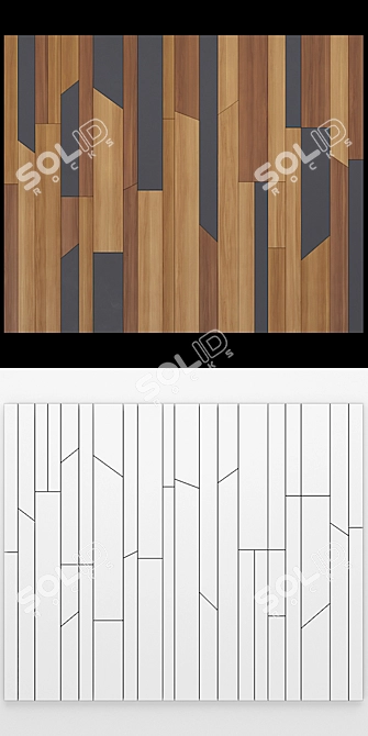 Craft Wood Panels: 2 Module Variants, 4K Seamless Textures 3D model image 3