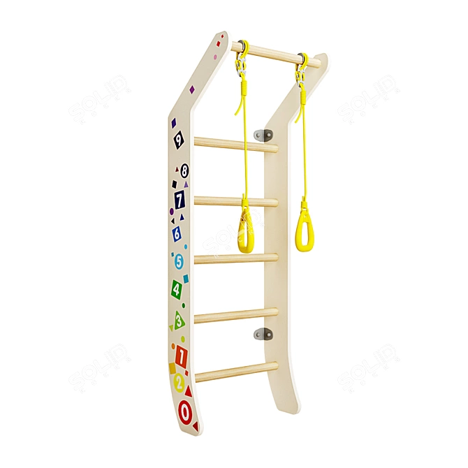 Romana Luna 2: Wall-Mounted Swedish Wall for Versatile Fitness 3D model image 2