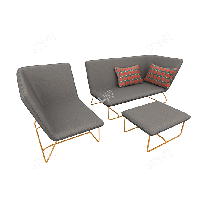 Fermob Ultrasofa Collection: Stylish Seating Ensemble 3D model image 1