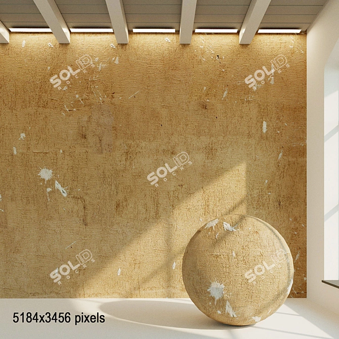 Vintage Plaster Texture - Seamless Wall Material 3D model image 1