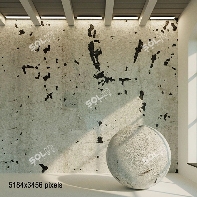 Vintage Plaster Textured Wall 3D model image 1