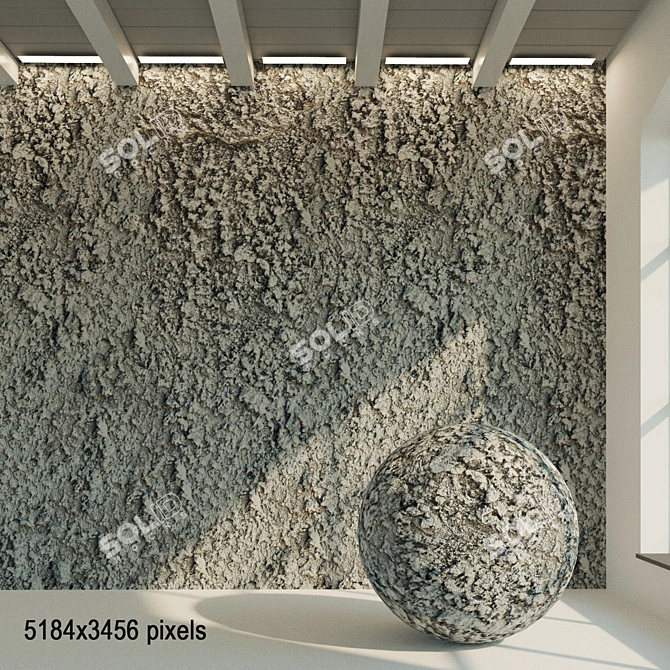 Title: Aged Plaster Texture: Seamless Wall Material 3D model image 1