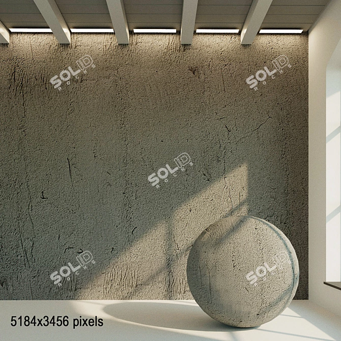 Vintage Plaster Texture for Interior Design 3D model image 1