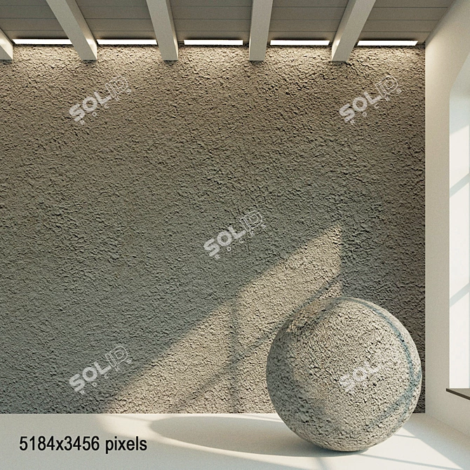 Aged Plaster Textured Wall 3D model image 1