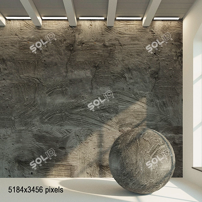 Seamless Old Concrete Wall 3D model image 1