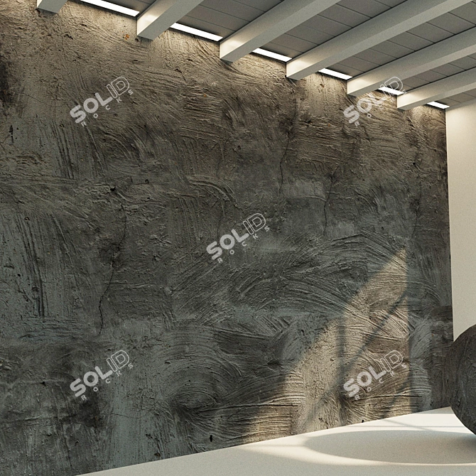 Seamless Old Concrete Wall 3D model image 2