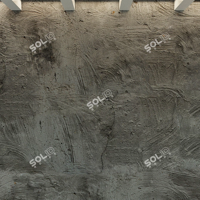 Seamless Old Concrete Wall 3D model image 3