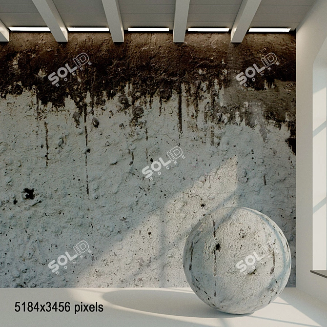 Vintage Concrete Wall Texture 3D model image 1