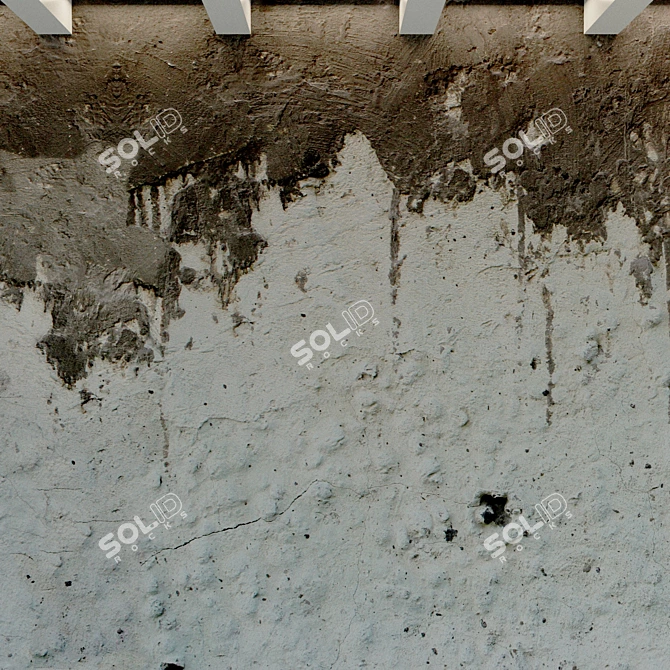 Vintage Concrete Wall Texture 3D model image 3