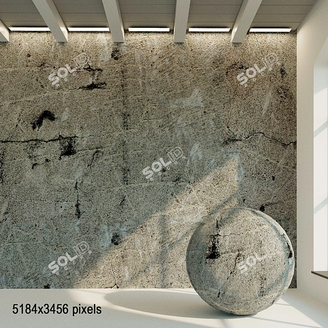 Vintage Concrete Wall Texture 3D model image 1