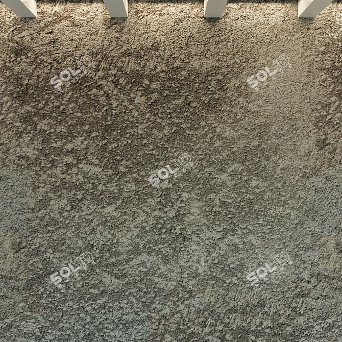 Authentic Aged Concrete Wall 3D model image 2