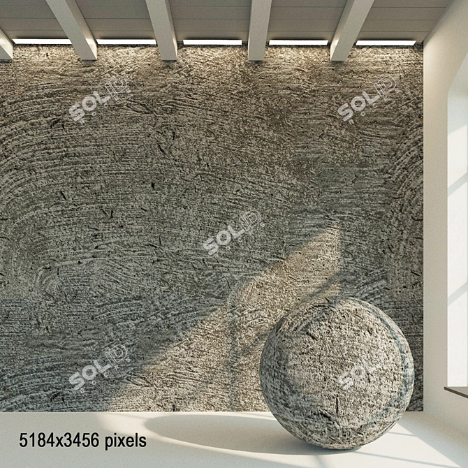 Vintage Concrete Wall Texture 3D model image 2