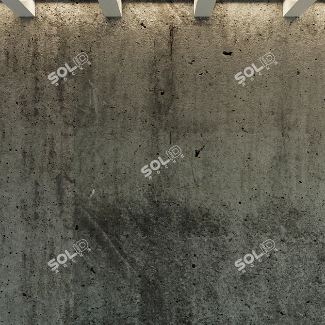 Authentic Aged Concrete Wall 3D model image 3