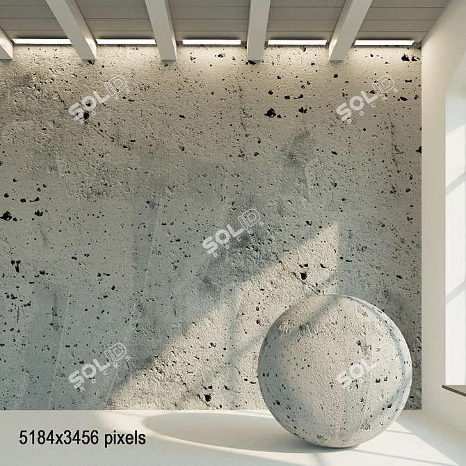 Seamless Old Concrete Wall Texture 3D model image 1