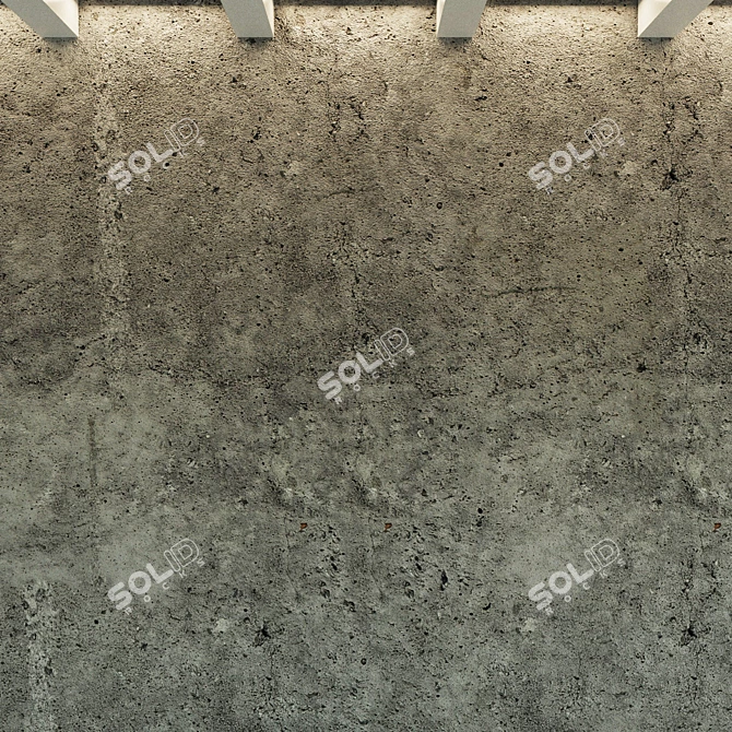 Authentic Aged Concrete Wall 3D model image 3