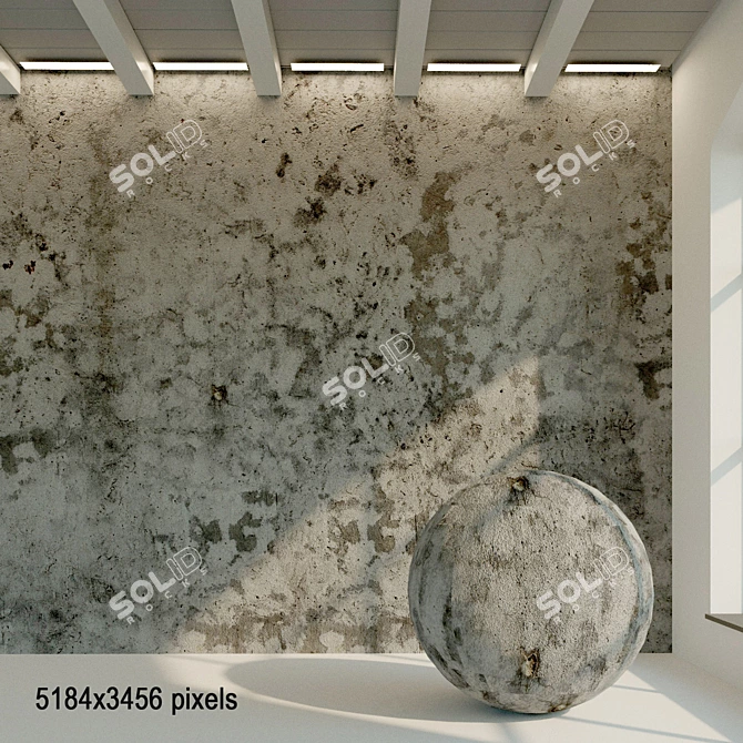 Weathered Concrete Wall Texture 3D model image 1