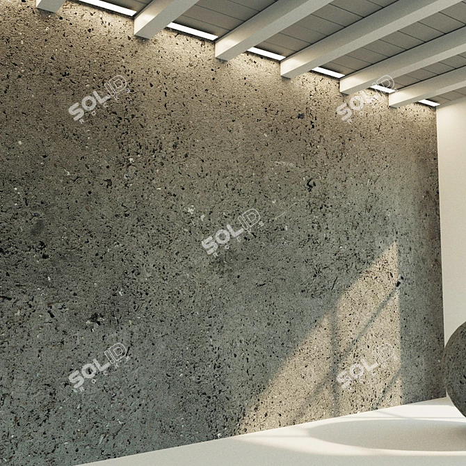 Authentic Aged Concrete Wall 3D model image 3