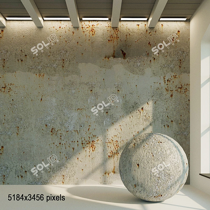 Vintage Concrete Wall Texture 3D model image 1