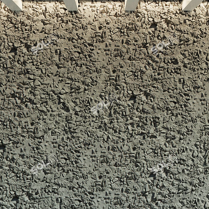 Rustic Concrete Wall Texture 3D model image 2