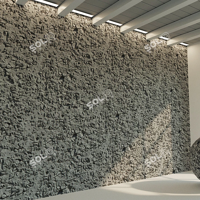 Rustic Concrete Wall Texture 3D model image 3