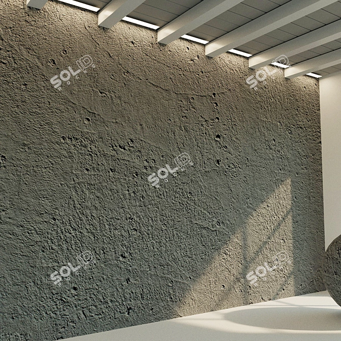 Title: Seamless Old Concrete Wall 3D model image 3