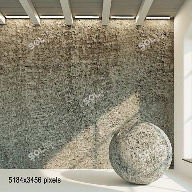 Seamless Old Concrete Wall 3D model image 1