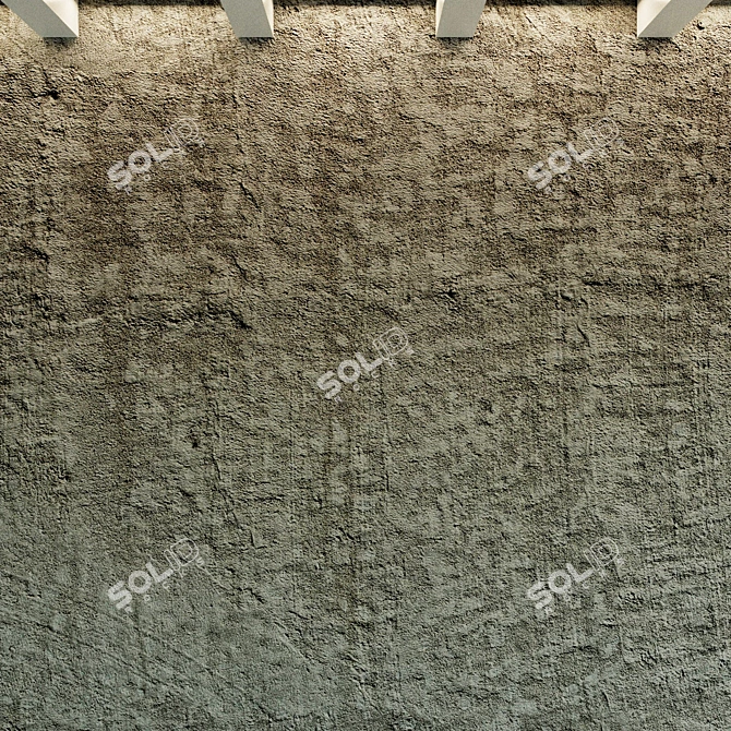 Seamless Old Concrete Wall 3D model image 2