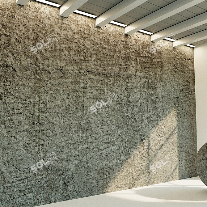 Seamless Old Concrete Wall 3D model image 3