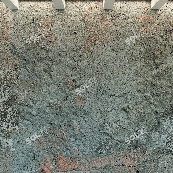 Seamless Old Concrete Wall 3D model image 2