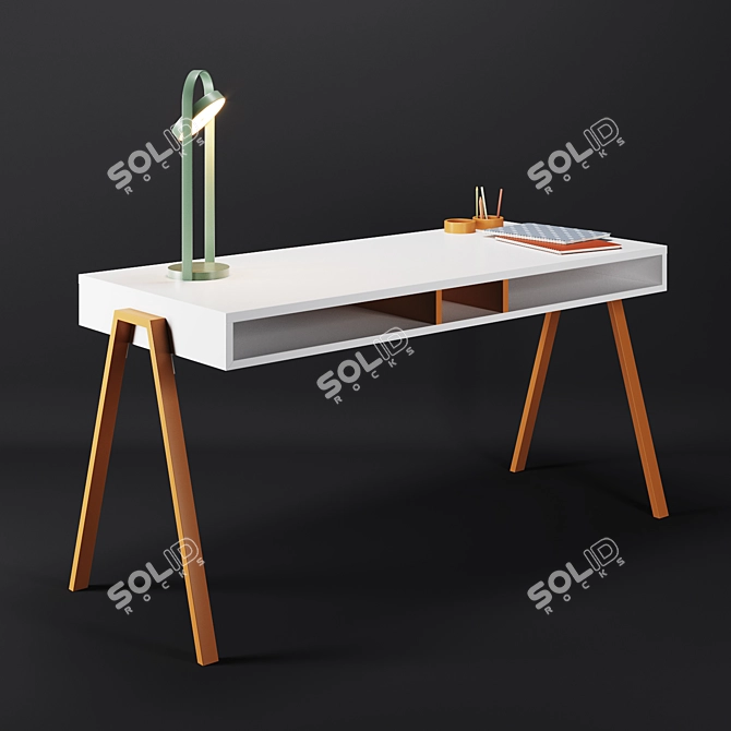 Vanny Rewritable Desk: Modern Design & Versatile Functionality 3D model image 1