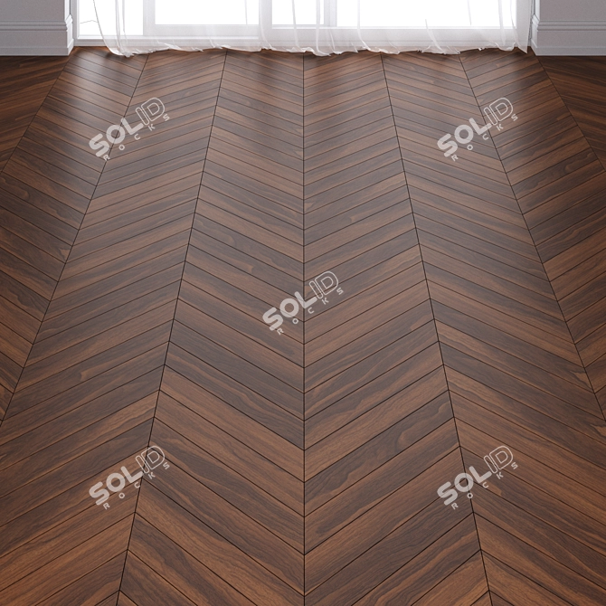 Brown Pear Wood Parquet: 3 Types 3D model image 1