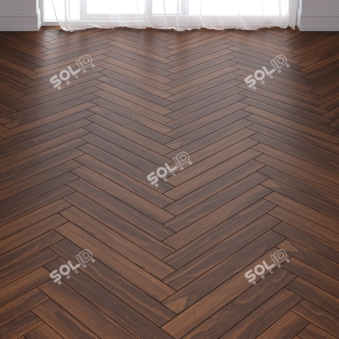 Brown Pear Wood Parquet: 3 Types 3D model image 2