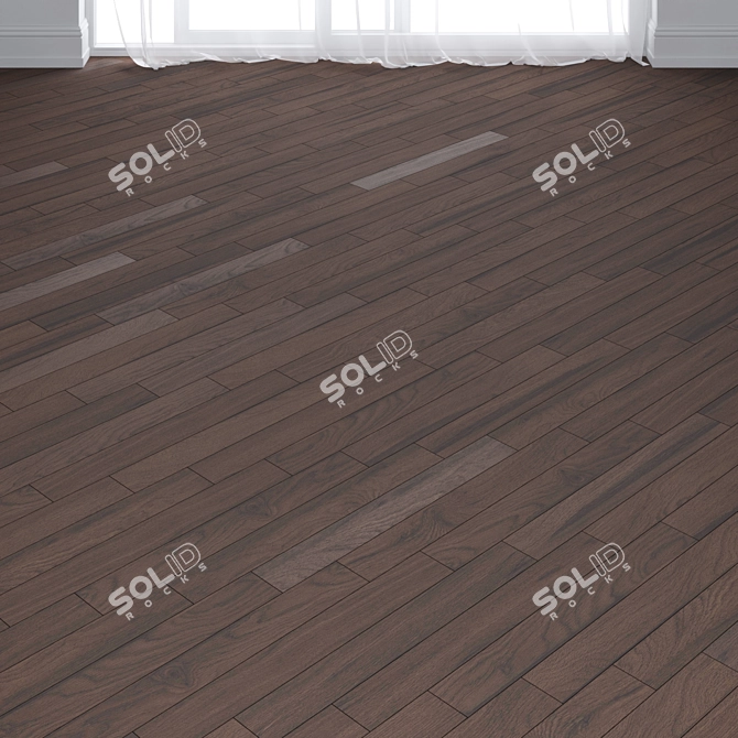 Ebony Oak Parquet: Deck, Chevron, Tree 3D model image 3