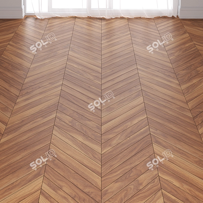 Marmara Walnut Wood Parquet Flooring 3D model image 1