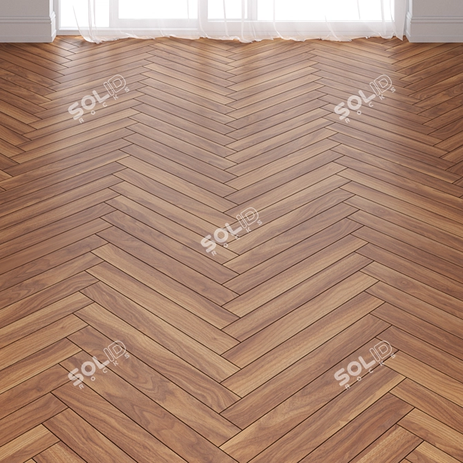 Marmara Walnut Wood Parquet Flooring 3D model image 2