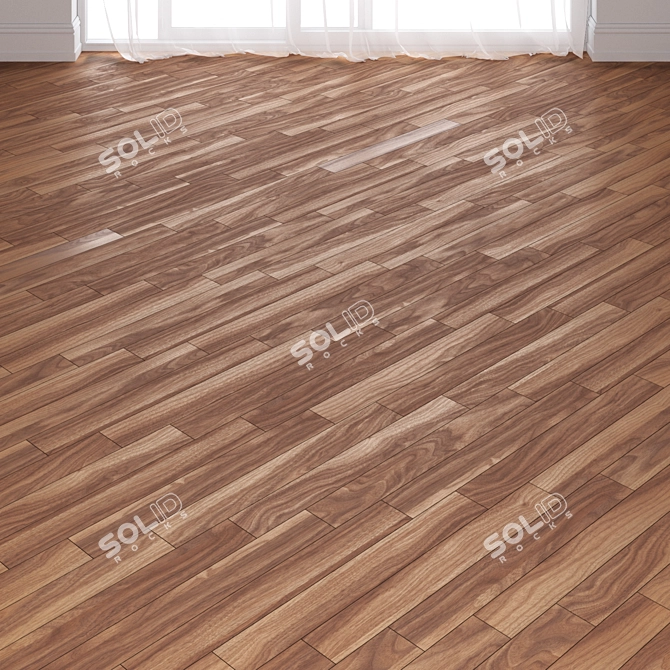 Marmara Walnut Wood Parquet Flooring 3D model image 3