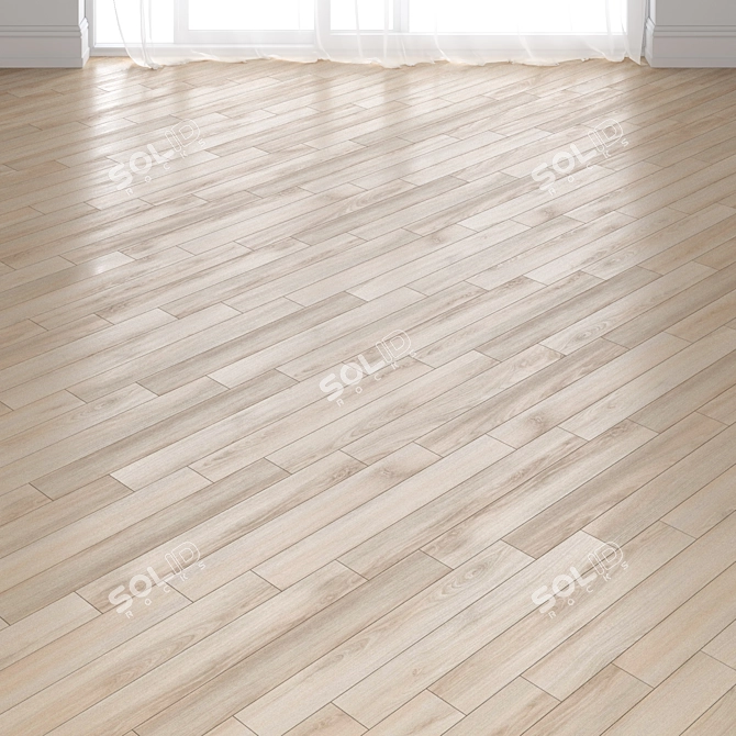 Wine Oak Parquet: Deck, Chevron, Tree 3D model image 1