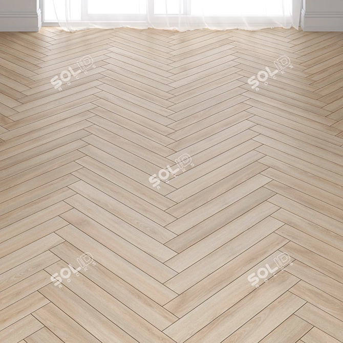 Wine Oak Parquet: Deck, Chevron, Tree 3D model image 3