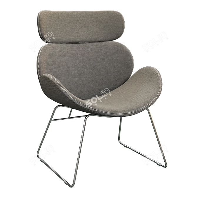 Modern Grey Armchair Montola 3D model image 1