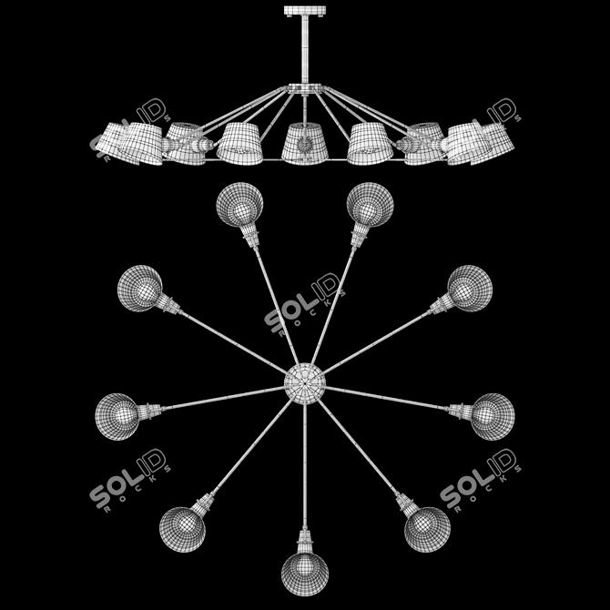 Freya Abigail Modern Ceiling Light 3D model image 3