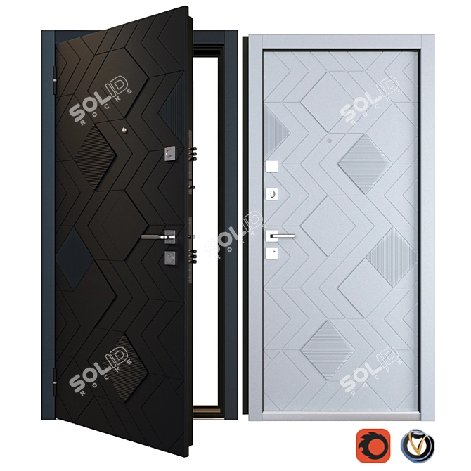Andora Metal Entrance Door: Secure and Stylish 3D model image 1