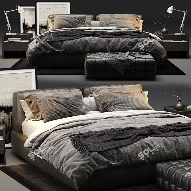 Elegance personified: Poliform Bolton Bed 3D model image 1